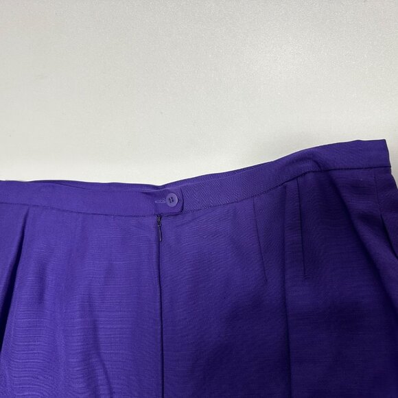 Vintage 1980s Christian Dior Purple Power Suit Women’s Size 16 Blazer Skirt Set - Picture 13 of 16